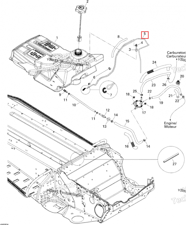 Was 415080100 топливная магистраль Primer 3,2 мм Ski-Doo Skandic Tundra (2009) (219704409)