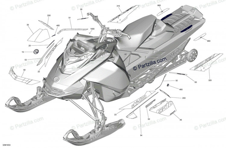 516008812 Идентификационная наклейка Skidoo FL