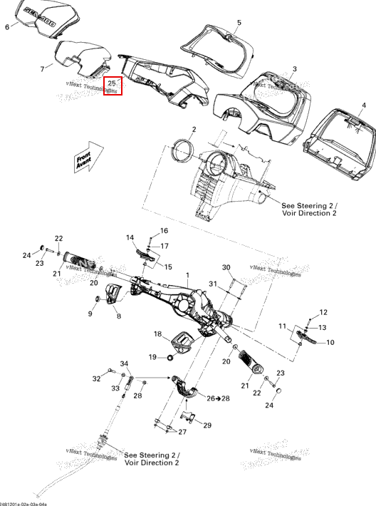 Steering крышка Sea-Doo GTX 215 (2012) (277001597)