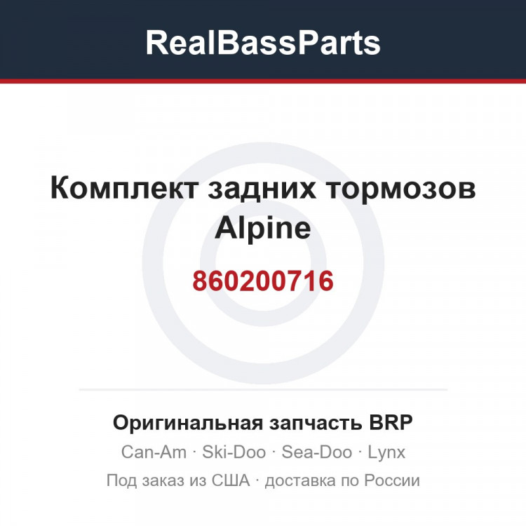 860200716 Комплект задних тормозов Alpine