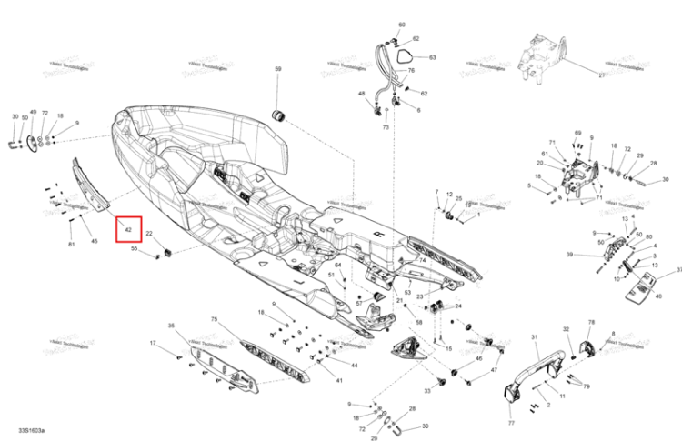 Левый передний дефлектор Sea-Doo RXT (2016) (292001478)
