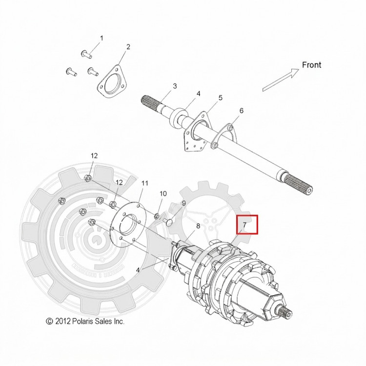 1590522 Вал привода гусеницы в сборе для снегоходов Polaris 600/800 PRO RMK 2013" 1590508