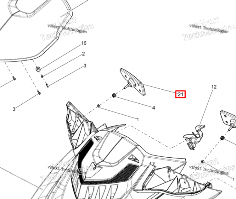 269501920 Крепление зеркала правого Sea-Doo 269501693 269501783 269501786 269501844 