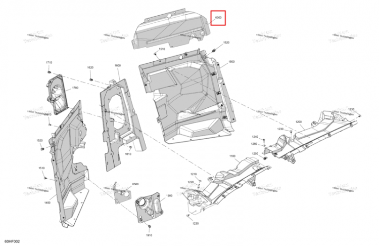 Правый передний верхний корпус панель дефлектор Can-Am Maverick Turbo RR XRS (2026) (707901271)