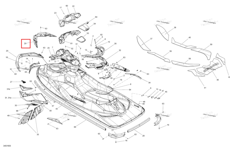 Дефлектор Sea-Doo RXP (2016) (291004367)