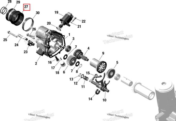Шарикоподшипник с гофра в сборе включает no 27 29 Sea-Doo RXT-X 300 (2023) (420832642)