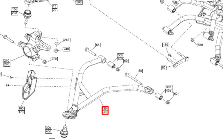 715010949 Рычаг нижний правый G3 Can-Am 715010404 