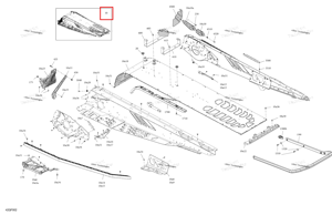 Глубокий чёрный шасси тоннель блок 137 a36 Ski-Doo 415131077