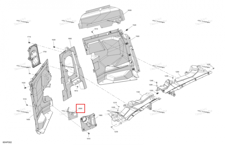 Корпус панель дефлектор Can-Am Maverick Turbo RR XRS (2026) (707901329)