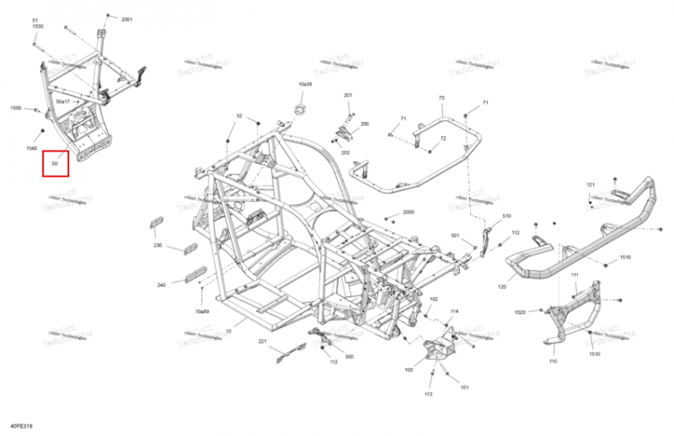 Передний бампер включает 50 to 50 a17 Can-Am Outlander 4x4 XT 1000R (2025) (705211446)