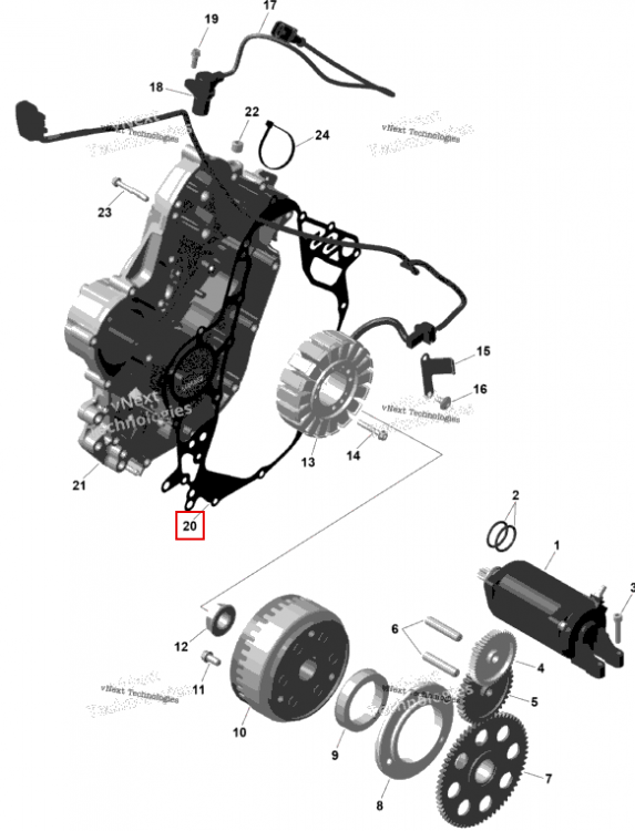 Прокладка Included дюйм двигатель комплект прокладок Can-Am Outlander 4x4 XT 1000R (2025) (420651262)