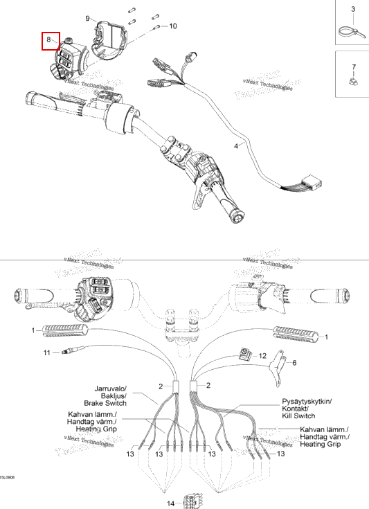 Левый выключатель корпус Ski-Doo Skandic SUV (2009) (515176062)