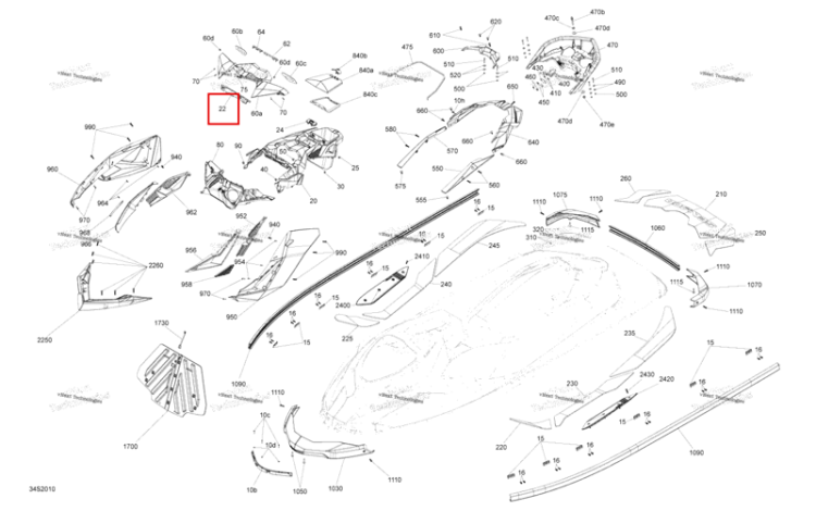 Глубокий чёрный дисплей Adaptor Sea-Doo RXP 300 (2020) (291004655)