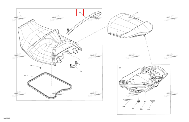 Ремень сиденье Antracite Sea-Doo RXT-X 300 (2023) (269003385)