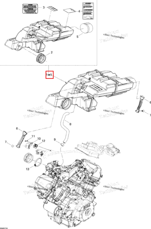 Впуск воздуха глушитель в сборе Ski-Doo 508000488