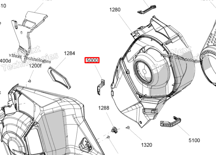 517308518 Крепление левое нижнее G5 Ski-Doo