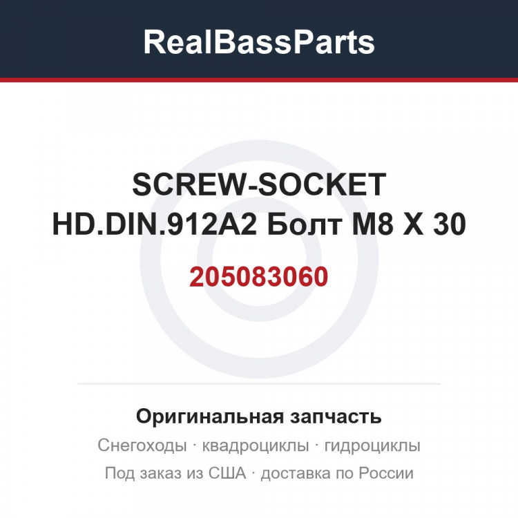 205083060 SCREW-SOCKET HD.DIN.912A2 Болт M8 X 30