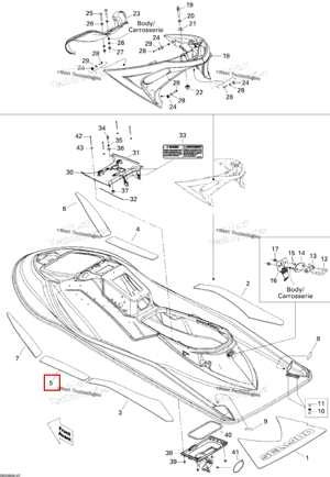 Левый CENTER передний CARPET Sea-Doo 291002524