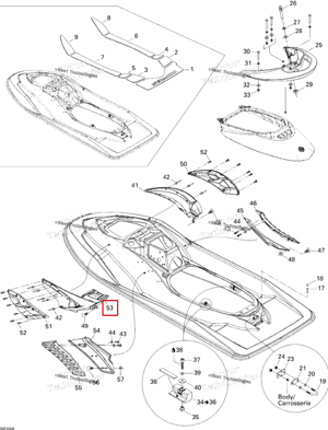Левый верхний MOULDING Sea-Doo 291002894
