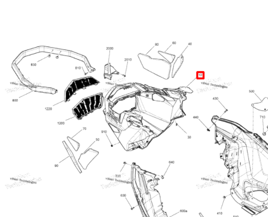 502007725 Панель передняя Ski-Doo