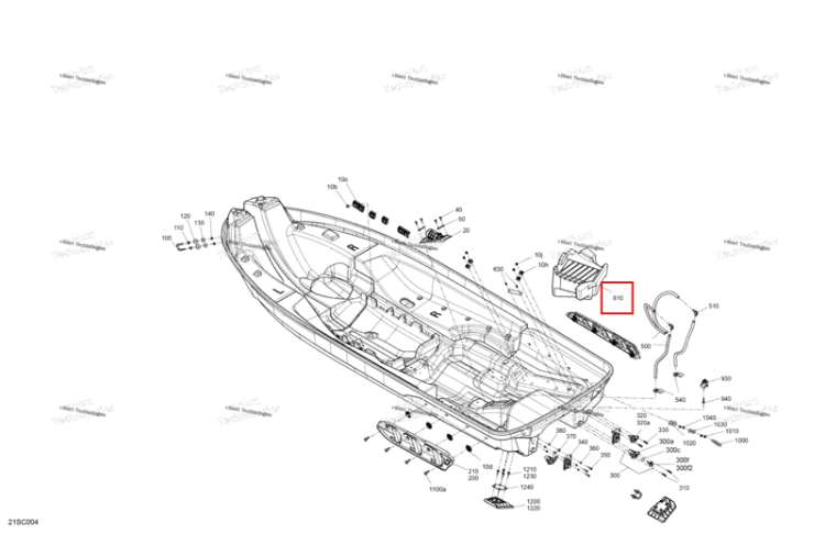 Радиатор поплавок Sea-Doo GTX 230 (2023) (292002011)