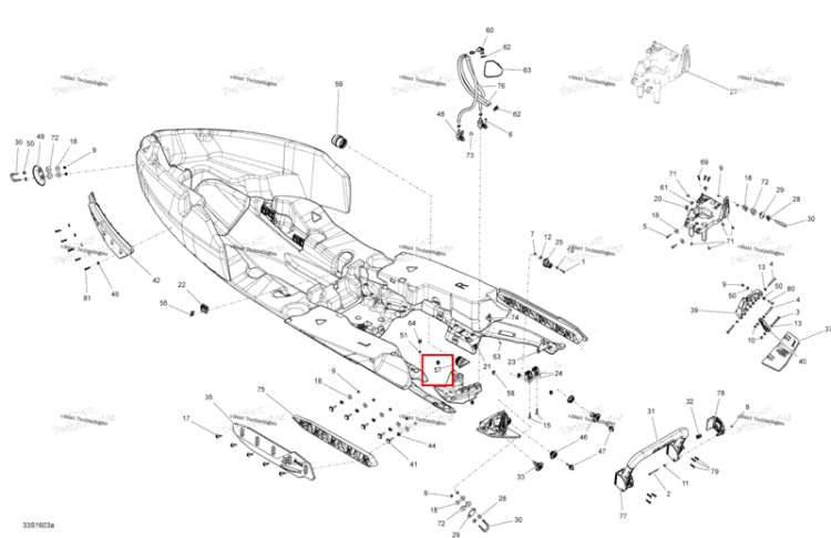 Наружный Hull вставка Sea-Doo RXT (2016) (293450309)
