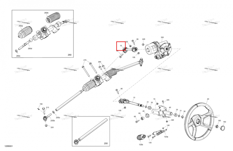 Нижний DPS вал в сборе Can-Am Commander 1000R EFI DPS (2022) (709402650)