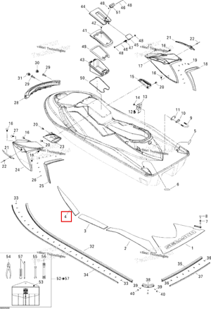 Правый передний Carpet Sea-Doo 291002170