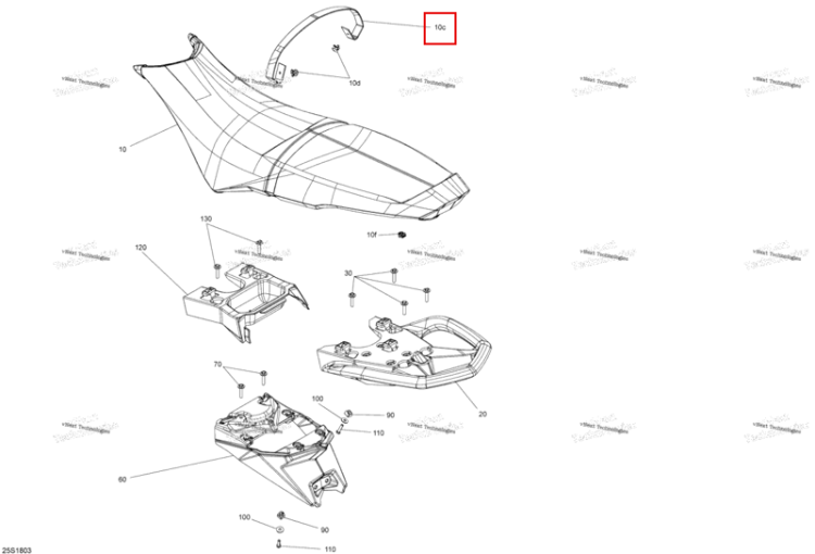 Сиденье ремень B 408 модель жёлтый / Reef синий Sea-Doo Spark 900 HO ACE (2018) (269003138)