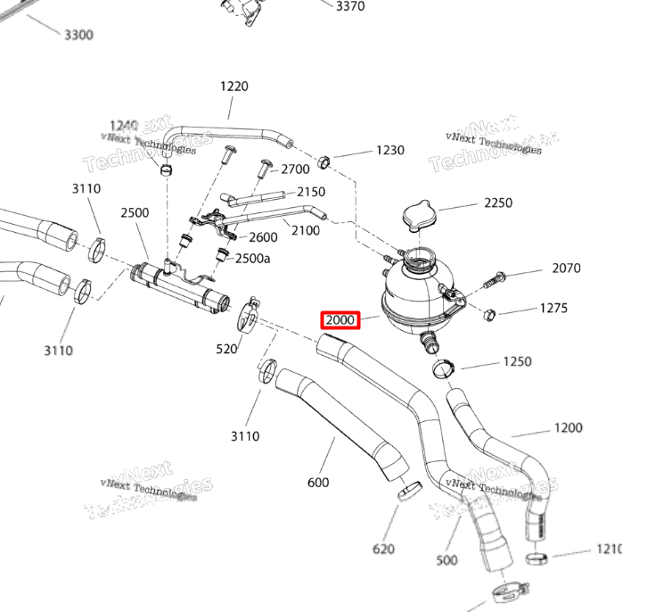 509001033 Бак охлаждающей жидкости EXPEDITION Ski-Doo