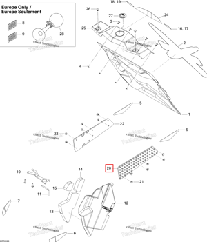 Левый рукоятка пластина Ski-Doo 520000671