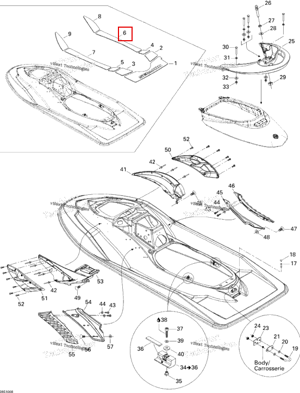Правый CENTER CARPET Sea-Doo 291002986