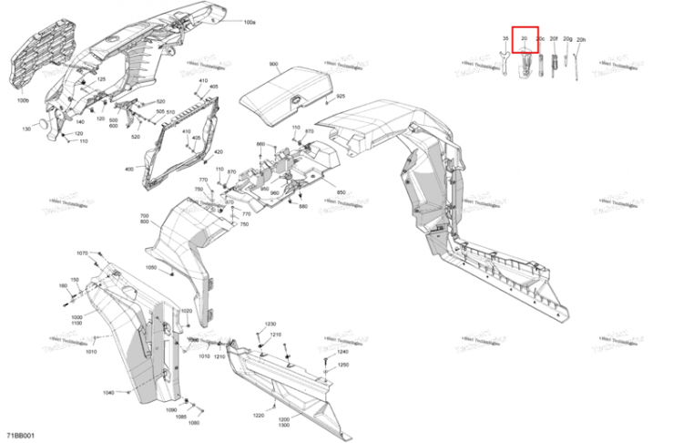 Tool комплект включает 20 to 20 h Can-Am Commander 1000R EFI DPS (2022) (704700172)