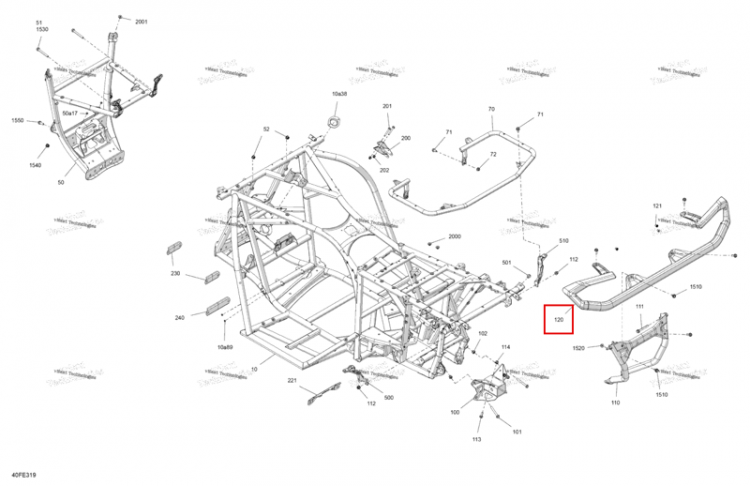 Задний бампер комплект Can-Am Outlander 4x4 XT 1000R (2025) (715009292)