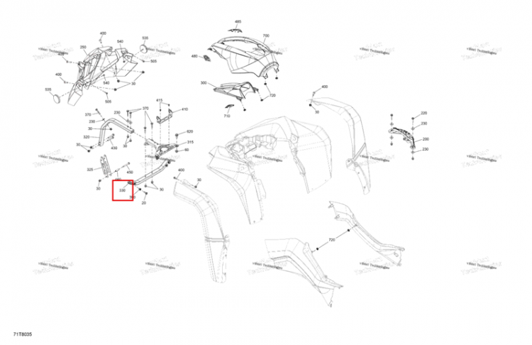 Sectinal Bent трубка Can-Am Renegade 4x4 STD 850 EFI (2018) (705016642)