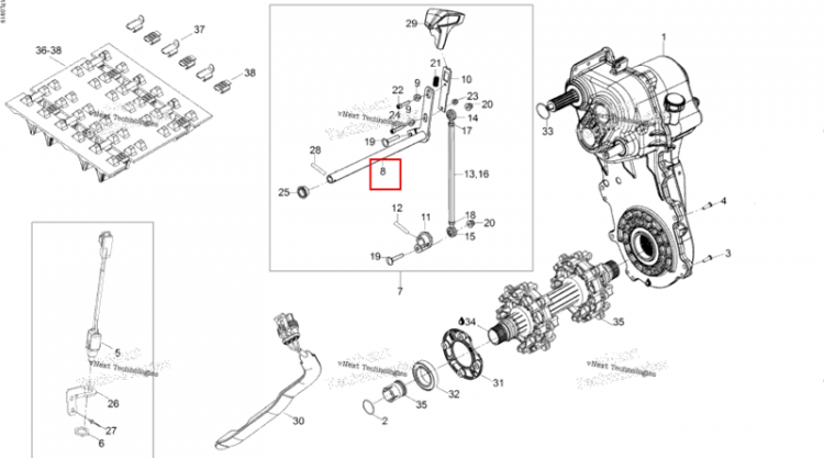 Рычаг Shifter Ski-Doo Expedition TUV 600 H.O. SDI REV-XU (2009) (504152887)