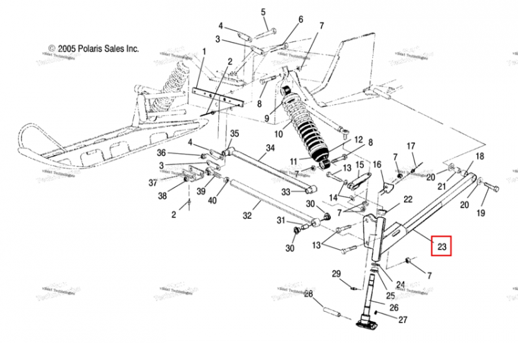 В сборе TRAILING рычаг правый CLD SLV включает 18,21 Polaris Widetrak LX (2006) (1821455)