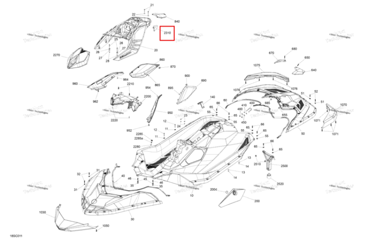 Manta зелёный крышка Sea-Doo Spark 60 (2023) (291005557)