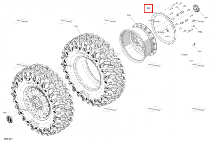 Legion красный Beadlock Can-Am Maverick Turbo RR XRS (2026) (705403622)