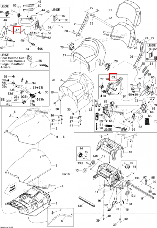 Heated Element Ski-Doo GTX LE 1200 4-TEC (2009) (515176768)