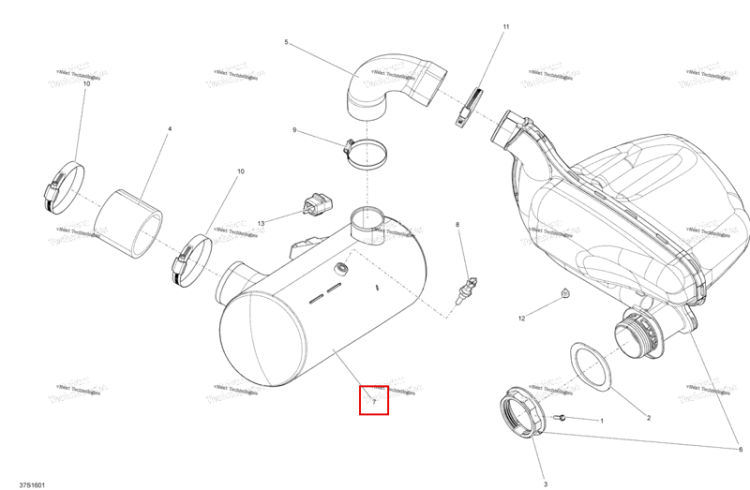 Глушитель Sea-Doo Spark (2016) (274001598)