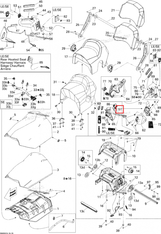 Heated liner жгут Ski-Doo GTX LE 1200 4-TEC (2009) (515176654)