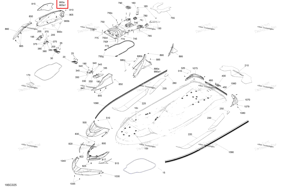 Flint серый правый центральный корпус панель модель синий Abyss Sea-Doo 291006003