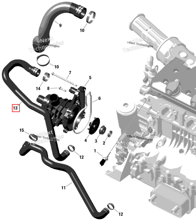 Formed шланг Sea-Doo GTX 230 (2023) (420922832)