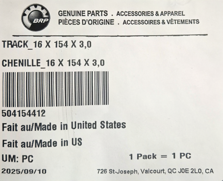504154412 Гусеница Ski-Doo 154x16x3.0x3.5 