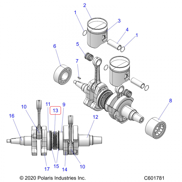 5144456 Шестерня привода водяного насоса для снегоходов Polaris PATRIOT 9R 5144456