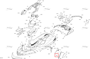 Bright белый левый панель облицовка комплект TRIXX модель Can Am красный Sea-Doo 291004524