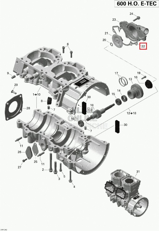 420931810 Прокладка водяной помпы 600 Ski-doo