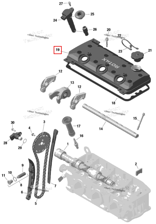 Клапанная крышка Sea-Doo RXT-X 300 (2023) (420911953)