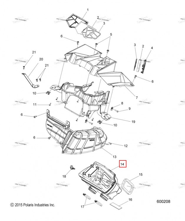 Воздушный глушитель в сборе Polaris 800 AXYS Pro RMK LE 155 (2017) (1204766)